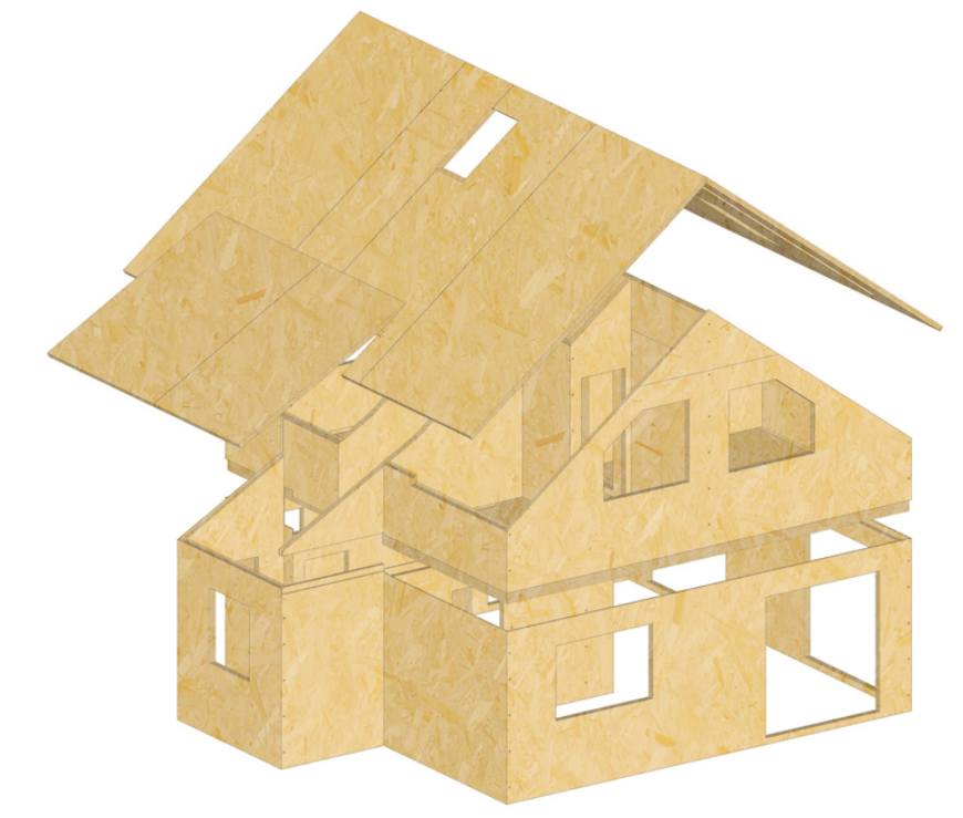 Wandaufbau: MagnumBoard + Holzfaser + Putz (Schnitt)